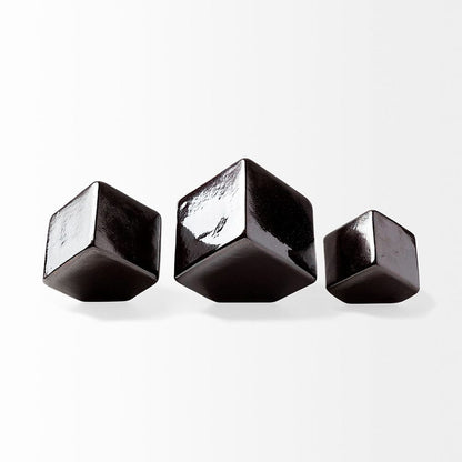 Mercana - Mayweather Black Geometric Ceramic Cubes (Set of 3) - 68620 view 3