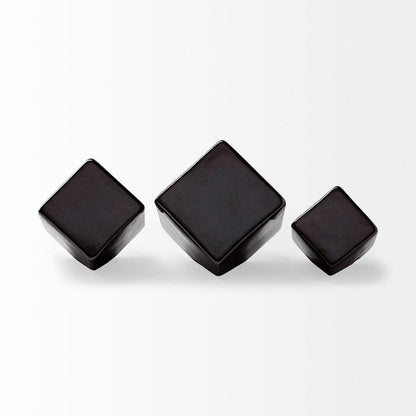 Mercana - Mayweather Black Geometric Ceramic Cubes (Set of 3) - 68620 view 4