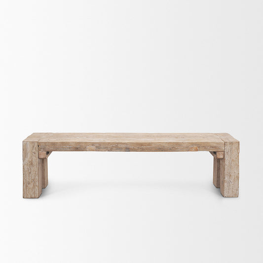 Mercana - McArthur Whitewash Reclaimed Wood Bench - 71035 view 2