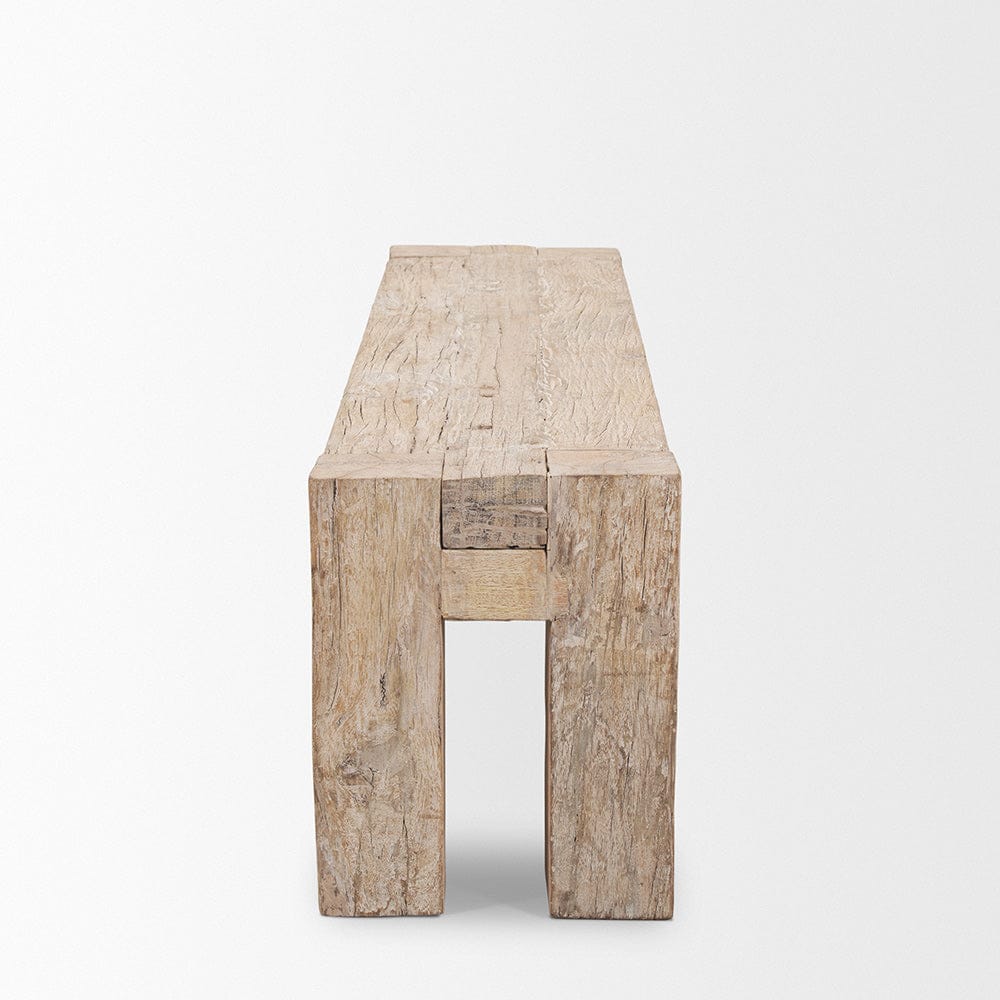 Mercana - McArthur Whitewash Reclaimed Wood Bench - 71035 view 3