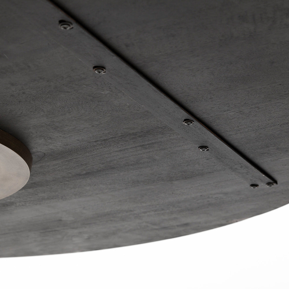 Mercana - McLeod II 54 L x 54 W x 28.75 H Round Brown Solid Wood Top Gold Metal Base Dining Table - 67502-AB view 6