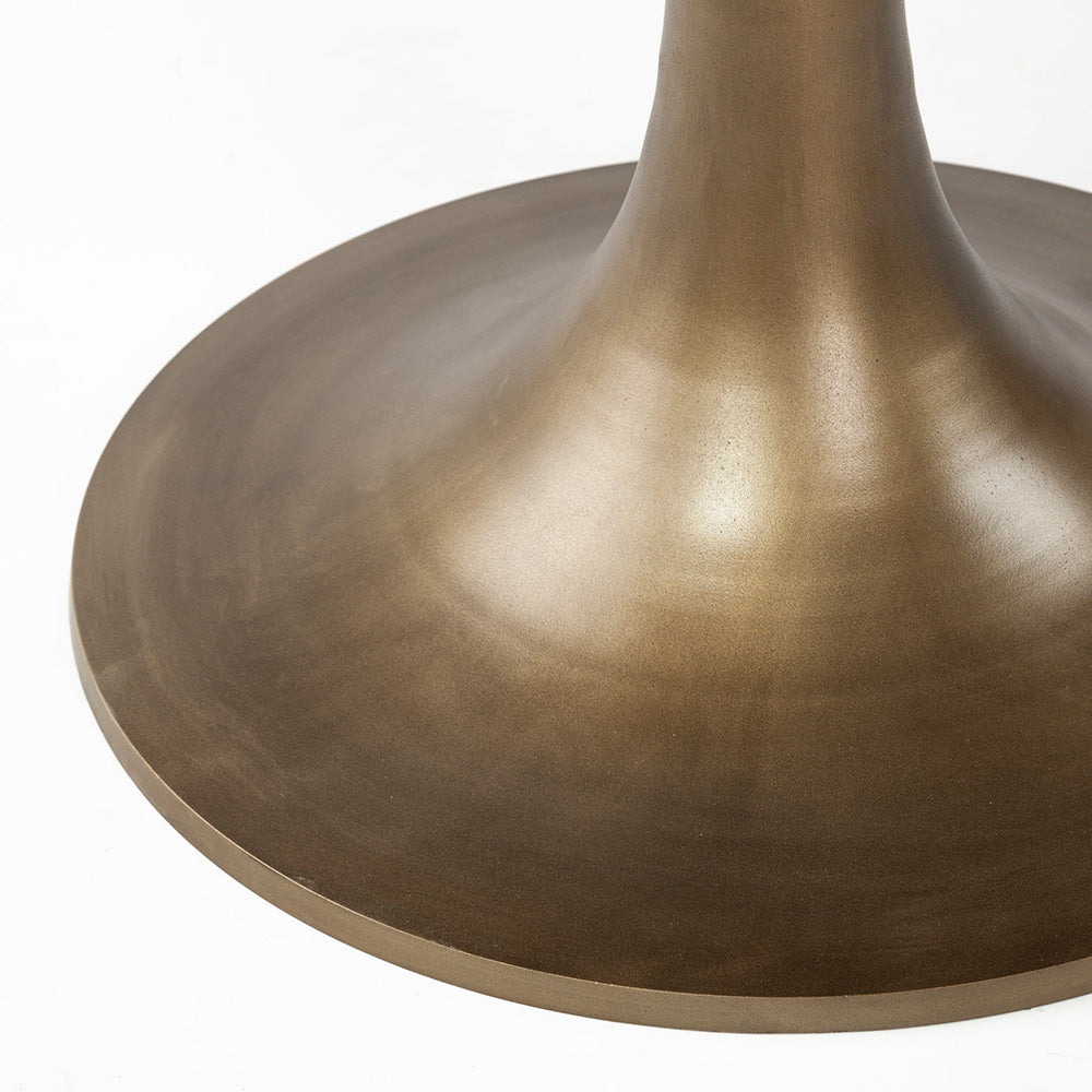 Mercana - McLeod II 54 L x 54 W x 28.75 H Round Brown Solid Wood Top Gold Metal Base Dining Table - 67502-AB view 7