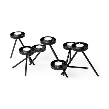 Mercana - Meira Black Metal Seven Votive Table Candle Holder - 68942 view 1