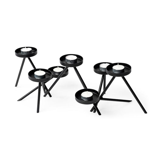 Mercana - Meira Black Metal Seven Votive Table Candle Holder - 68942 view 1