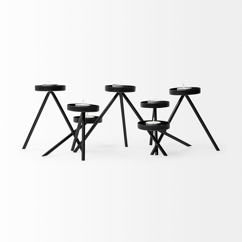 Mercana - Meira Black Metal Seven Votive Table Candle Holder - 68942 view 6