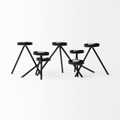 Mercana - Meira Black Metal Seven Votive Table Candle Holder - 68942 view 6