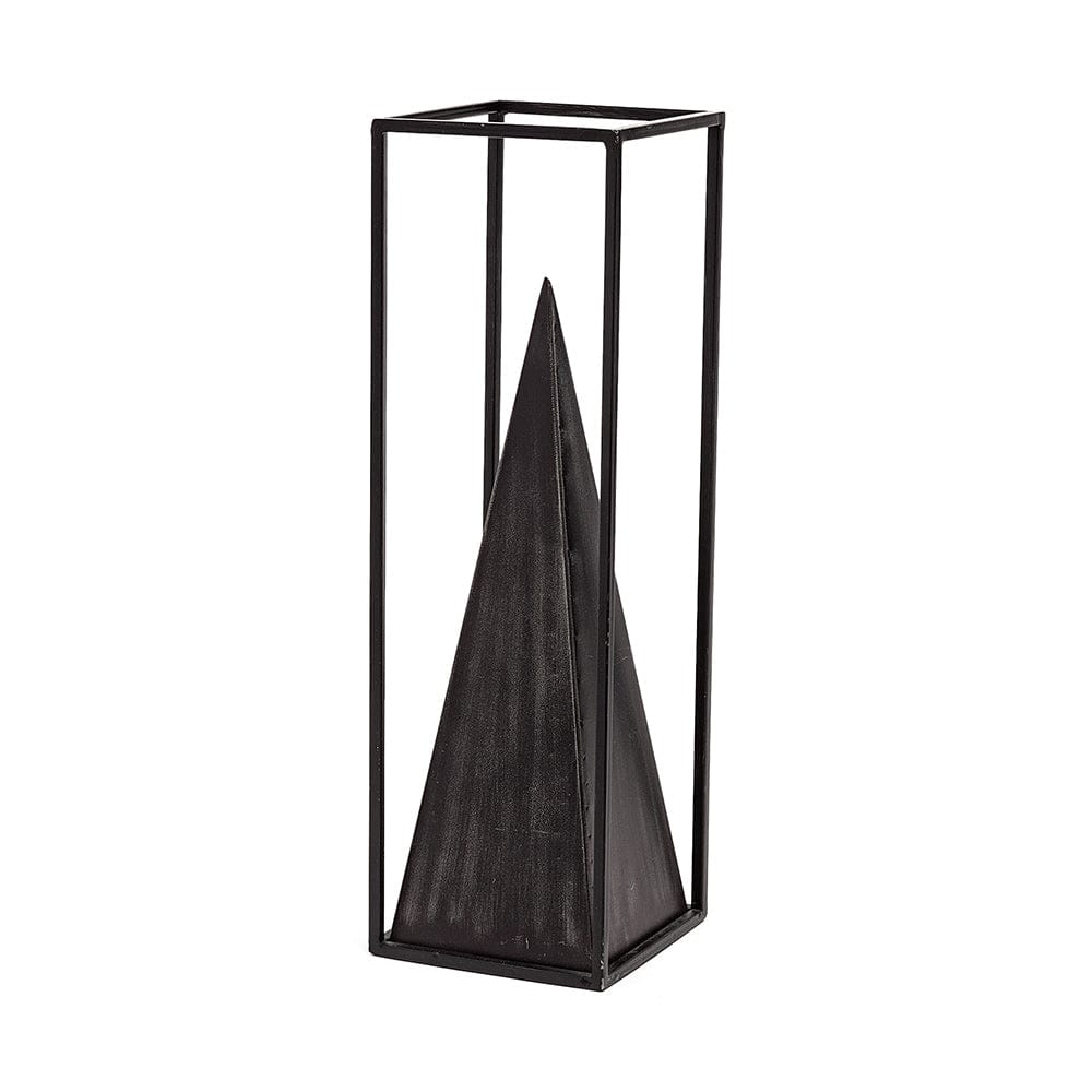 Mercana - Memphis I Large 5L x 5W Black Metal Pyramid In A Square Frame - 67656 view 1