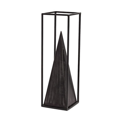 Mercana - Memphis I Large 5L x 5W Black Metal Pyramid In A Square Frame - 67656 view 1