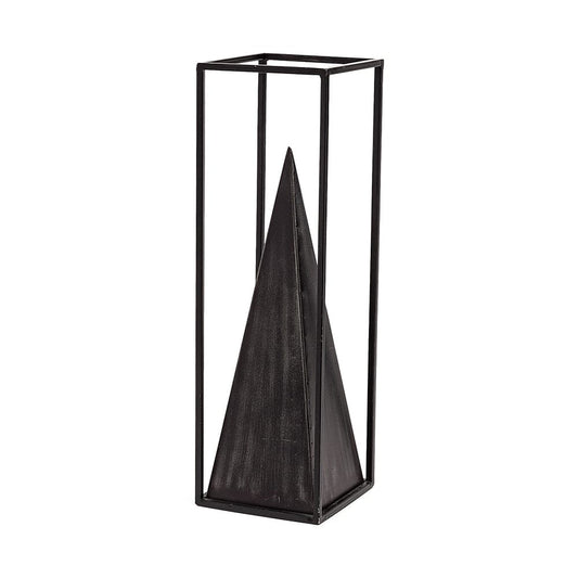 Mercana - Memphis I Large 5L x 5W Black Metal Pyramid In A Square Frame - 67656 view 1