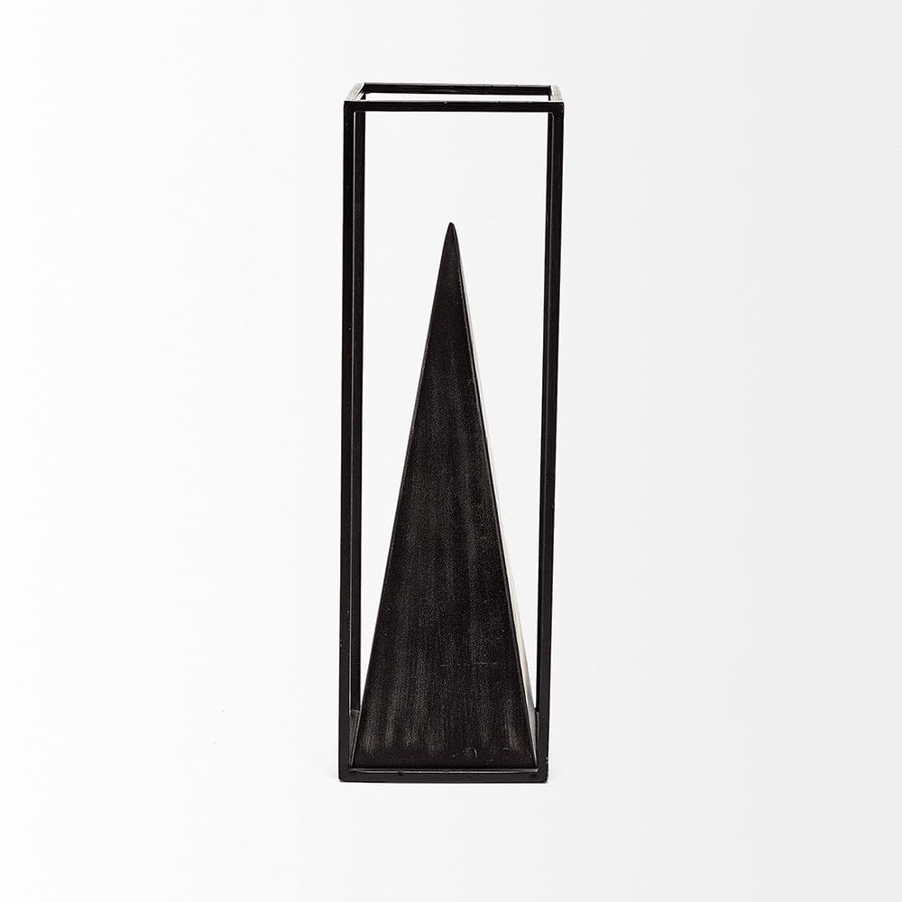 Mercana - Memphis I Large 5L x 5W Black Metal Pyramid In A Square Frame - 67656 view 2