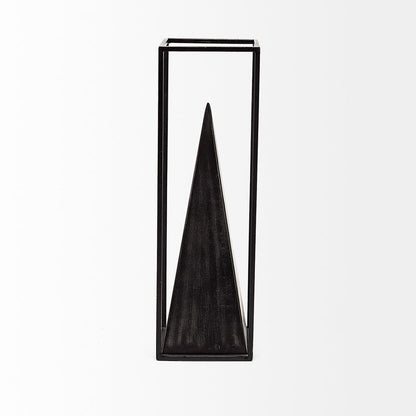 Mercana - Memphis I Large 5L x 5W Black Metal Pyramid In A Square Frame - 67656 view 2