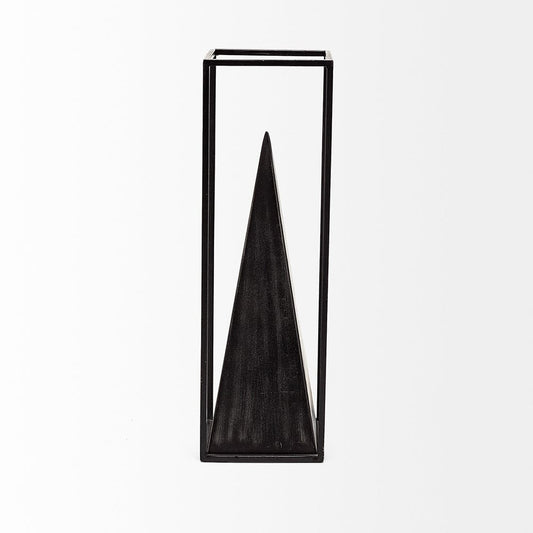 Mercana - Memphis I Large 5L x 5W Black Metal Pyramid In A Square Frame - 67656 view 2