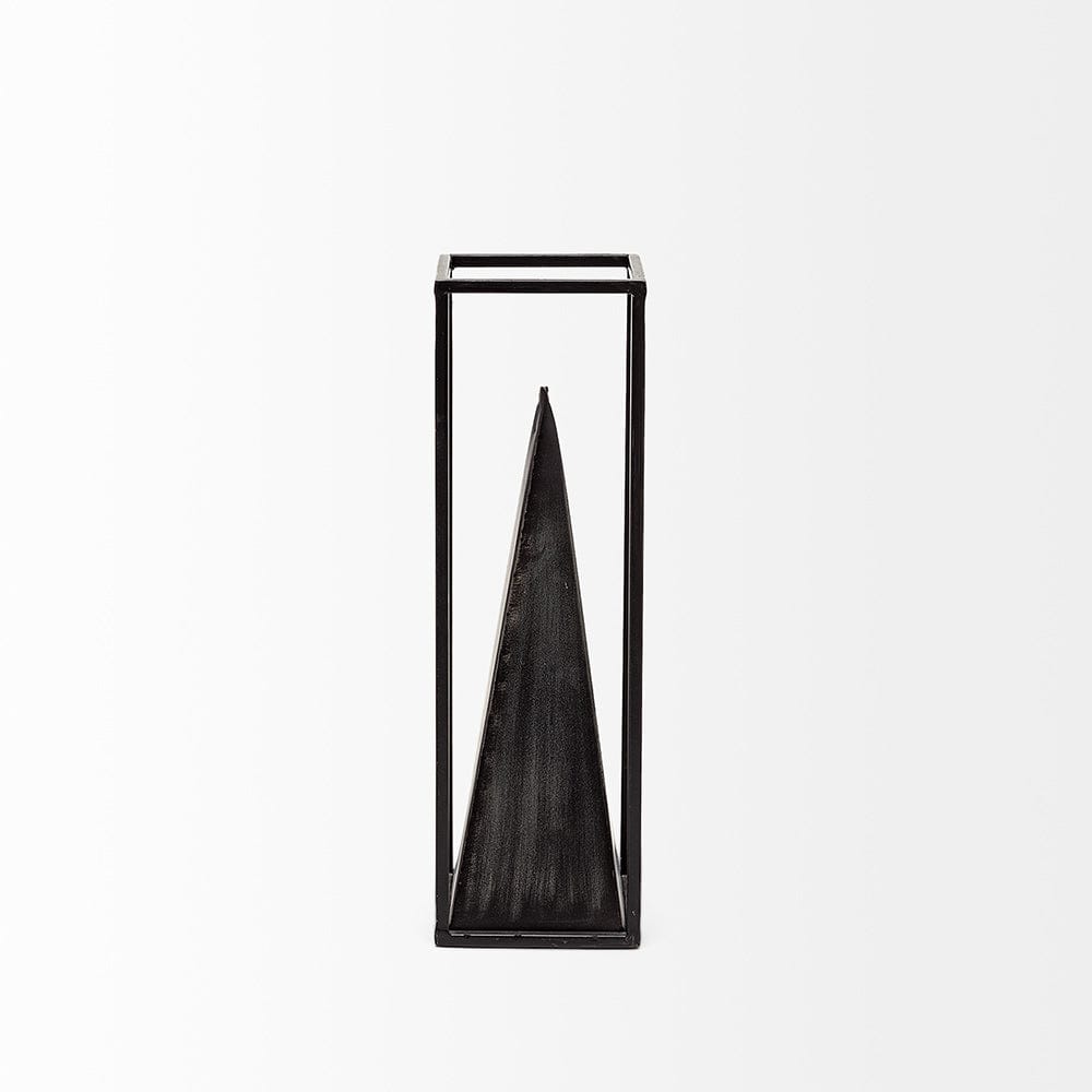 Mercana - Memphis II Medium 4L x 4W Black Metal Pyramid In A Square Frame - 67657 view 2