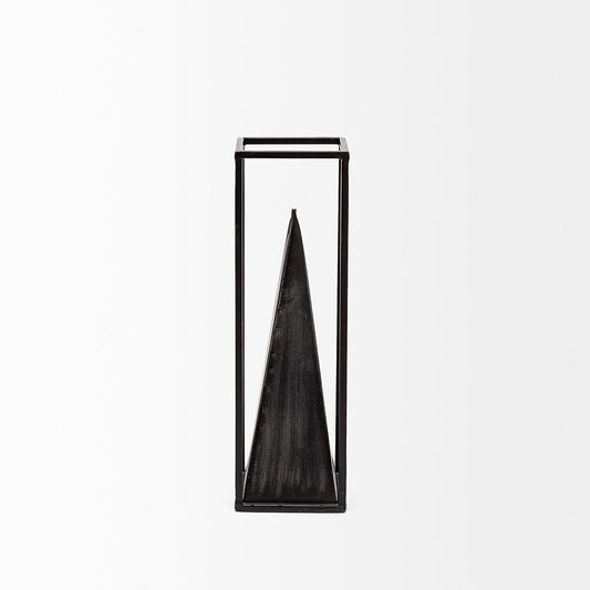 Mercana - Memphis II Medium 4L x 4W Black Metal Pyramid In A Square Frame - 67657 view 2