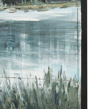Mercana - Mere Pond Lake 60x40 Hand Painted on Wood Oil Painting - 70373 view 4