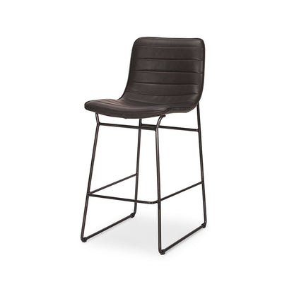 Mercana - Meritt 37"H Black Faux-Leather Seat W/ Black Metal Frame Stool - 67607_CLOSEOUT view 1