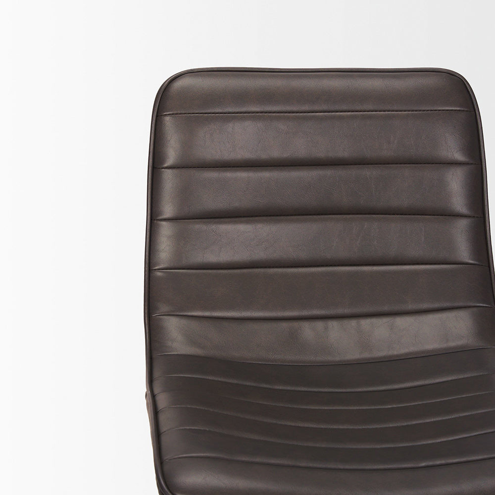 Mercana - Meritt 37"H Black Faux-Leather Seat W/ Black Metal Frame Stool - 67607_CLOSEOUT view 7