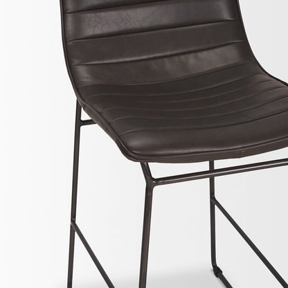 Mercana - Meritt 37"H Black Faux-Leather Seat W/ Black Metal Frame Stool - 67607_CLOSEOUT view 8