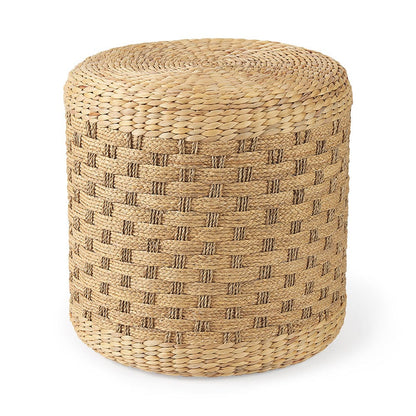 Mercana - Michelle 17.7L x 17.7W x 17.7H Light Brown Woven Seagrass Round Pouf - 69580 view 1