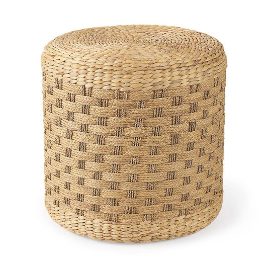 Mercana - Michelle 17.7L x 17.7W x 17.7H Light Brown Woven Seagrass Round Pouf - 69580 view 1