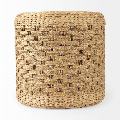 Mercana - Michelle 17.7L x 17.7W x 17.7H Light Brown Woven Seagrass Round Pouf - 69580 view 2