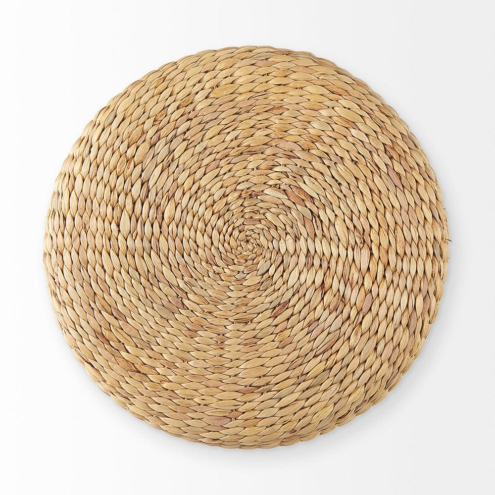 Mercana - Michelle 17.7L x 17.7W x 17.7H Light Brown Woven Seagrass Round Pouf - 69580 view 3