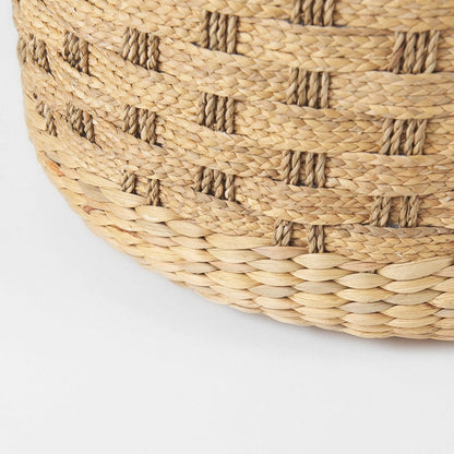 Mercana - Michelle 17.7L x 17.7W x 17.7H Light Brown Woven Seagrass Round Pouf - 69580 view 6