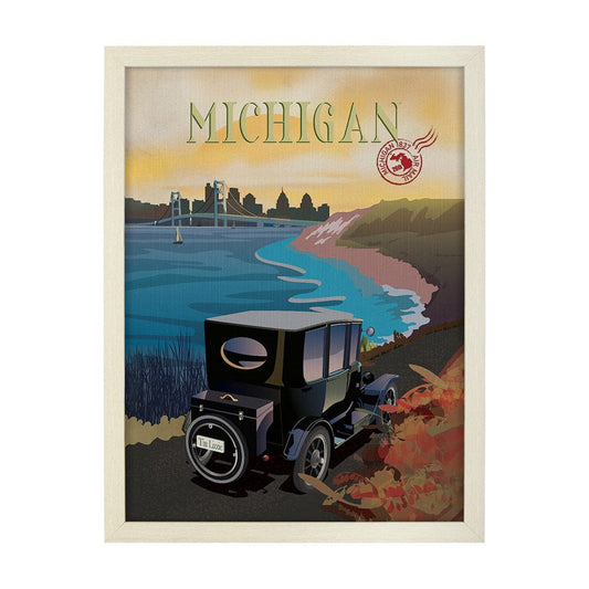 Mercana - Michigan Go USA L by Mercana Studio a Hand Embellished Decograph Framed Art Print - 15788 view 1