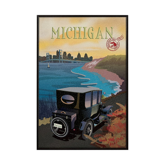 Mercana - Michigan Go USA SM by Mercana Studio a Hand Embellished Decograph Framed Art Print - 15787 view 1