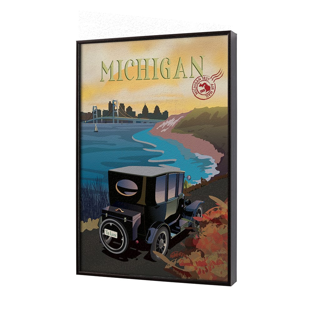 Mercana - Michigan Go USA SM by Mercana Studio a Hand Embellished Decograph Framed Art Print - 15787 view 2