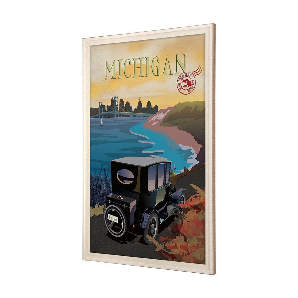 Mercana - Michigan Go USA XL by Mercana Studio a Hand Embellished Decograph Framed Art Print under Glass - 15789 view 2