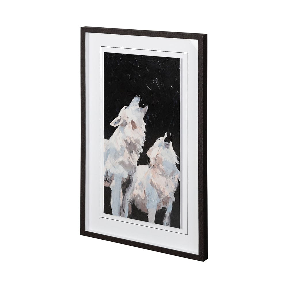 Mercana - Midnight Wolves by Julie Devine a Hand Embellished Textured Framed Art Print Matted under Glass - 12181 view 1