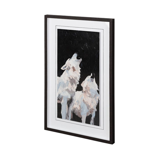 Mercana - Midnight Wolves by Julie Devine a Hand Embellished Textured Framed Art Print Matted under Glass - 12181 view 1