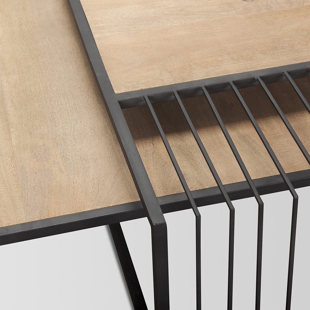 Mercana - Miles Black Metal w/ Light Wood Nesting Coffee Table - 70197 view 7