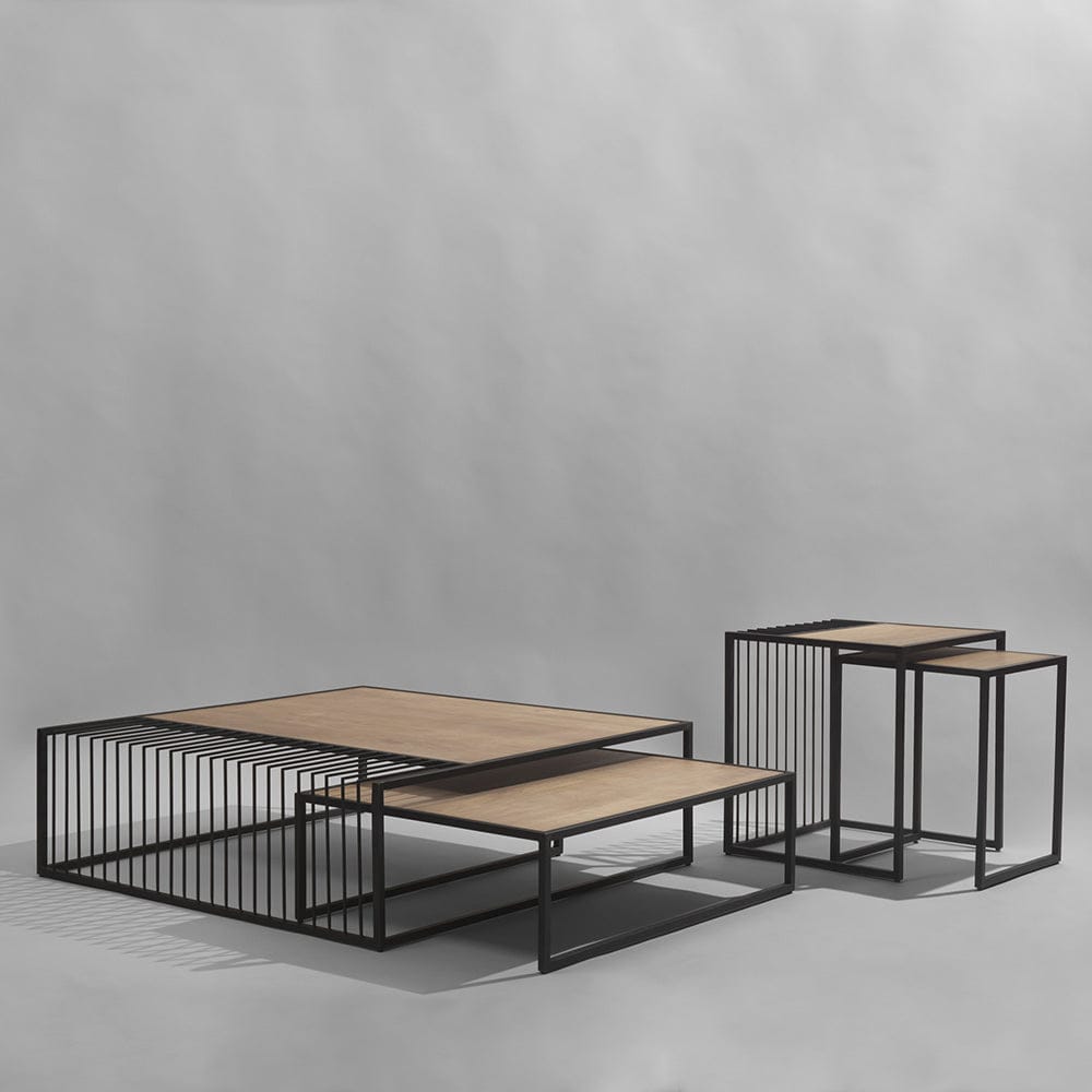 Mercana - Miles Black Metal w/ Light Wood Nesting Coffee Table - 70197 view 10