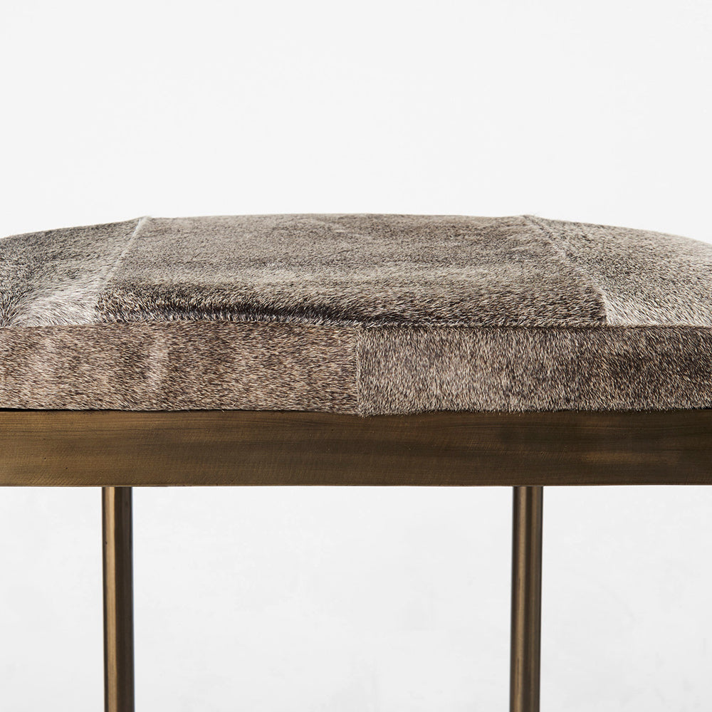 Mercana - Millie 16.75 X 17.75 X 26.25 Hair-on-hide Seat W/ Gold Metal Frame Counter Stool - 69384 view 8