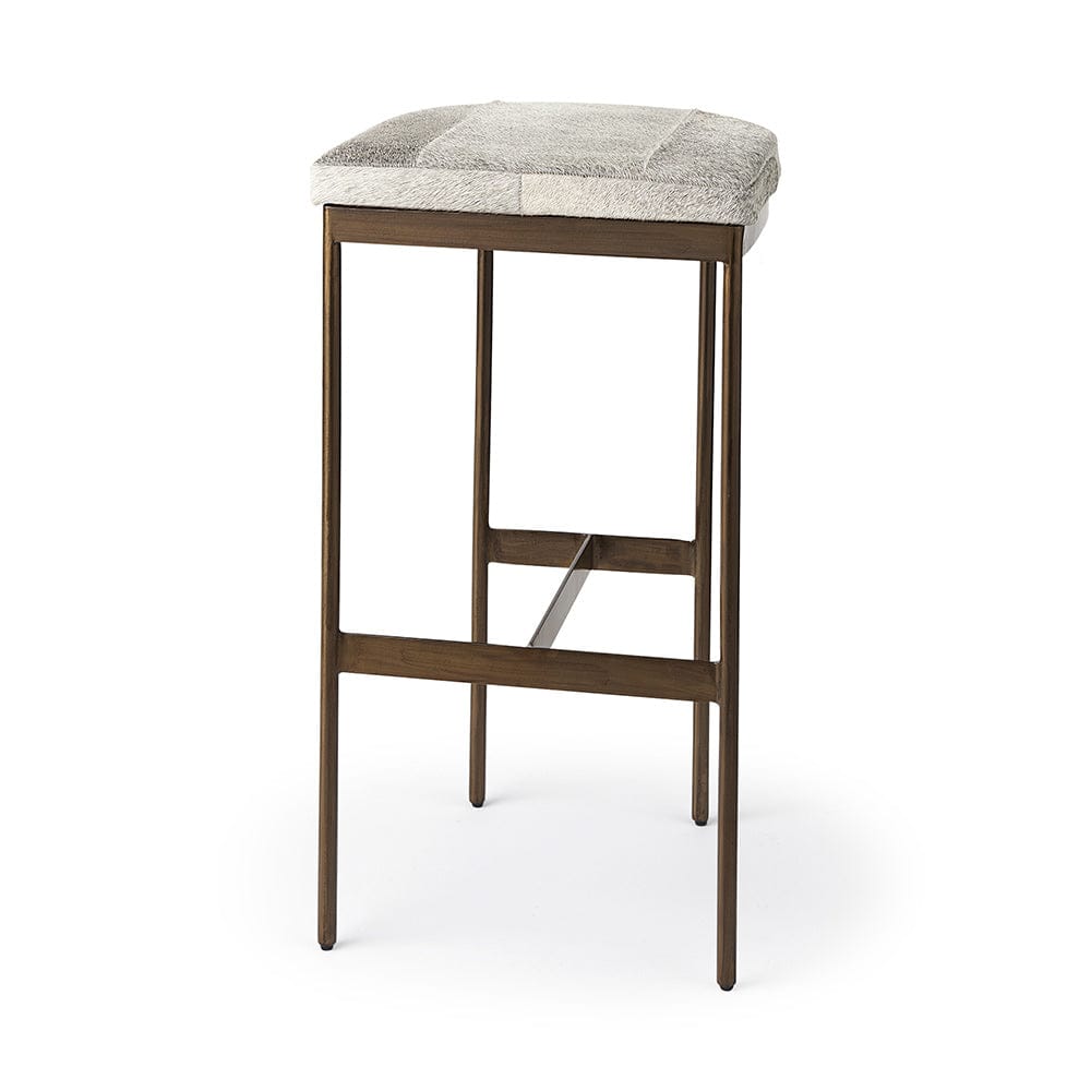 Mercana - Millie 16.75 X 17.75 X 30 Hair-on-hide Seat W/ Gold Frame Bar Stool - 69385 view 1