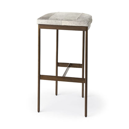 Mercana - Millie 16.75 X 17.75 X 30 Hair-on-hide Seat W/ Gold Frame Bar Stool - 69385 view 1