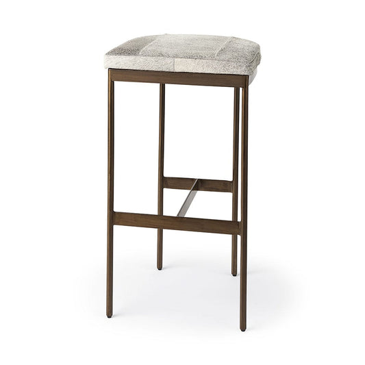 Mercana - Millie 16.75 X 17.75 X 30 Hair-on-hide Seat W/ Gold Frame Bar Stool - 69385 view 1