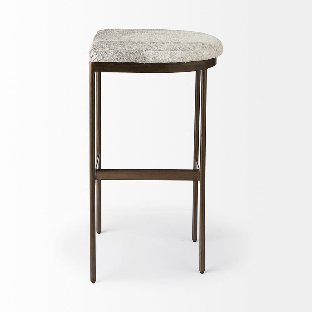 Mercana - Millie 16.75 X 17.75 X 30 Hair-on-hide Seat W/ Gold Frame Bar Stool - 69385 view 3