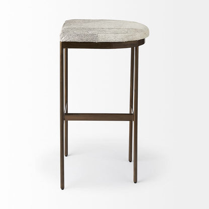 Mercana - Millie 16.75 X 17.75 X 30 Hair-on-hide Seat W/ Gold Frame Bar Stool - 69385 view 3