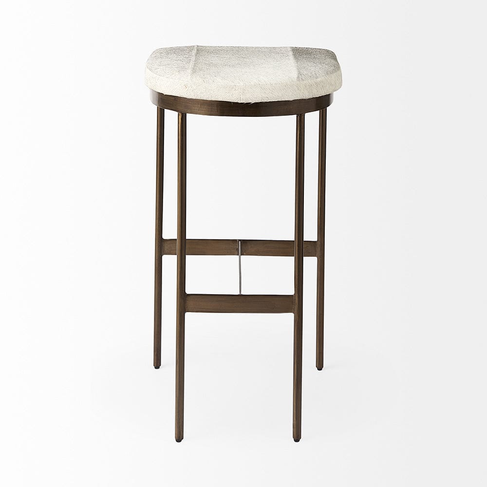 Mercana - Millie 16.75 X 17.75 X 30 Hair-on-hide Seat W/ Gold Frame Bar Stool - 69385 view 4
