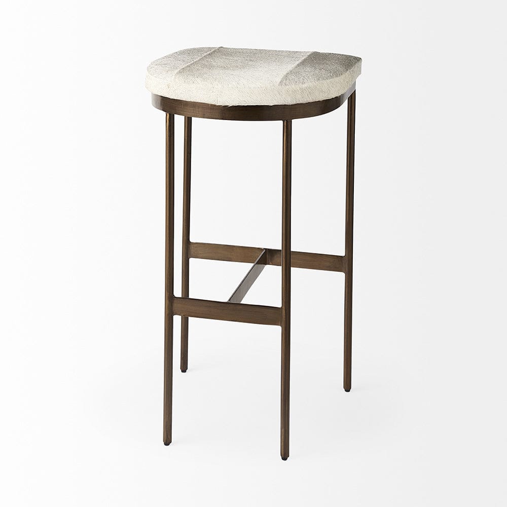 Mercana - Millie 16.75 X 17.75 X 30 Hair-on-hide Seat W/ Gold Frame Bar Stool - 69385 view 5
