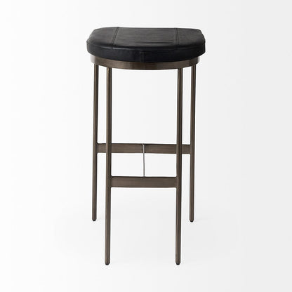 Mercana - Millie 16.75L x 17.75W x 30.25H Black Leather Seat W/ Metal Frame Bar Stool - 69387 view 4
