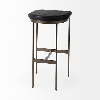 Mercana - Millie 16.75L x 17.75W x 30.25H Black Leather Seat W/ Metal Frame Bar Stool - 69387 view 5