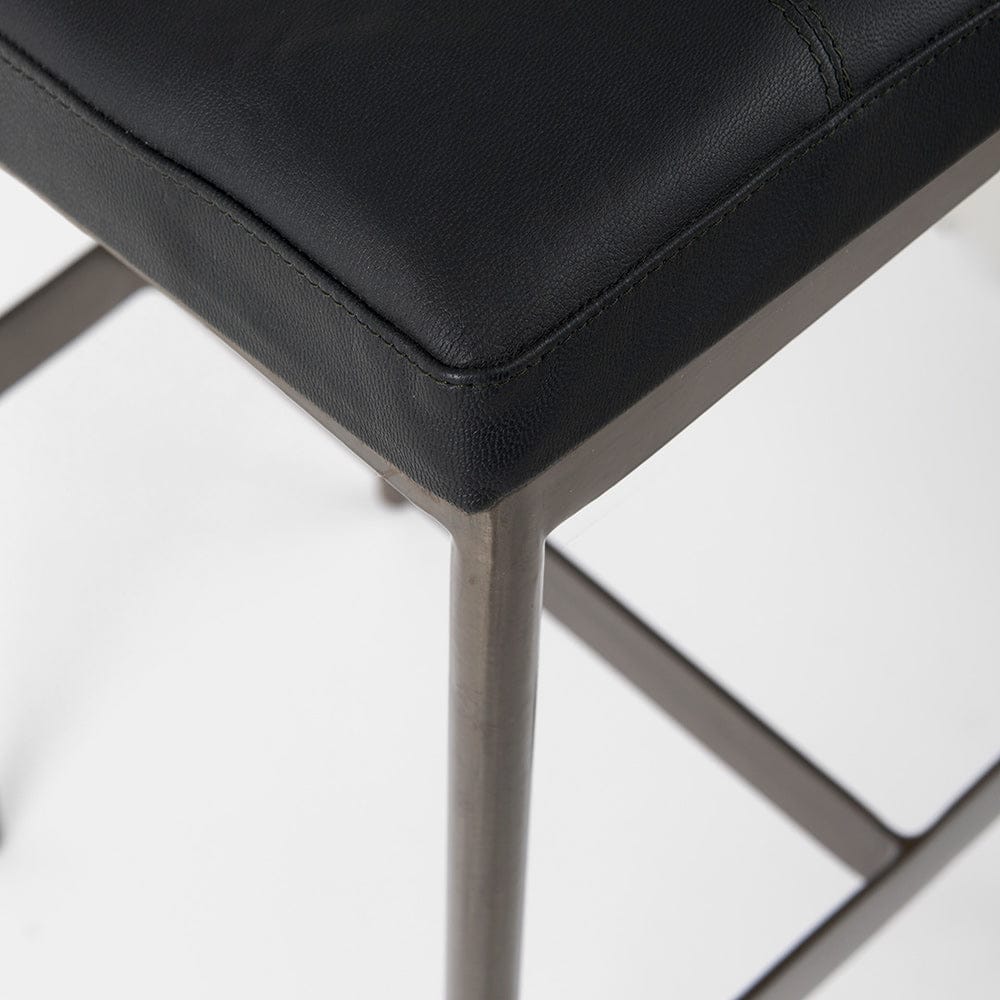 Mercana - Millie 16.75L x 17.75W x 30.25H Black Leather Seat W/ Metal Frame Bar Stool - 69387 view 6