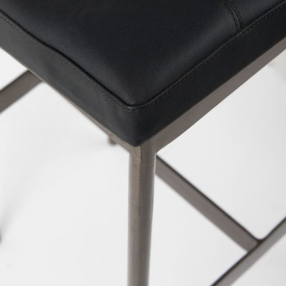Mercana - Millie 16.75L x 17.75W x 30.25H Black Leather Seat W/ Metal Frame Bar Stool - 69387 view 6