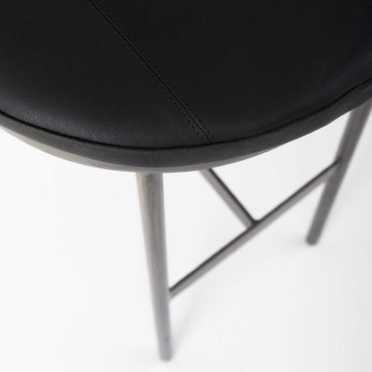 Mercana - Millie 16.75L x 17.75W x 30.25H Black Leather Seat W/ Metal Frame Bar Stool - 69387 view 7
