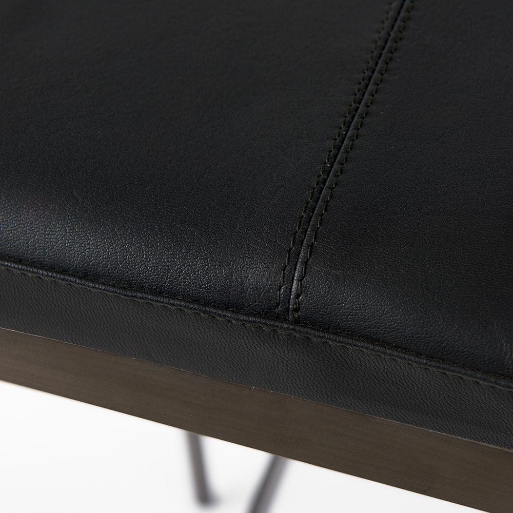 Mercana - Millie 16.75L x 17.75W x 30.25H Black Leather Seat W/ Metal Frame Bar Stool - 69387 view 8