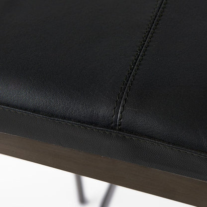 Mercana - Millie 16.75L x 17.75W x 30.25H Black Leather Seat W/ Metal Frame Bar Stool - 69387 view 8